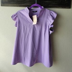 Brand Lavender Ruffle Sleeve Blouse